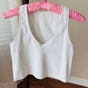 90 Degree By Reflex White Ribbed Tank Top